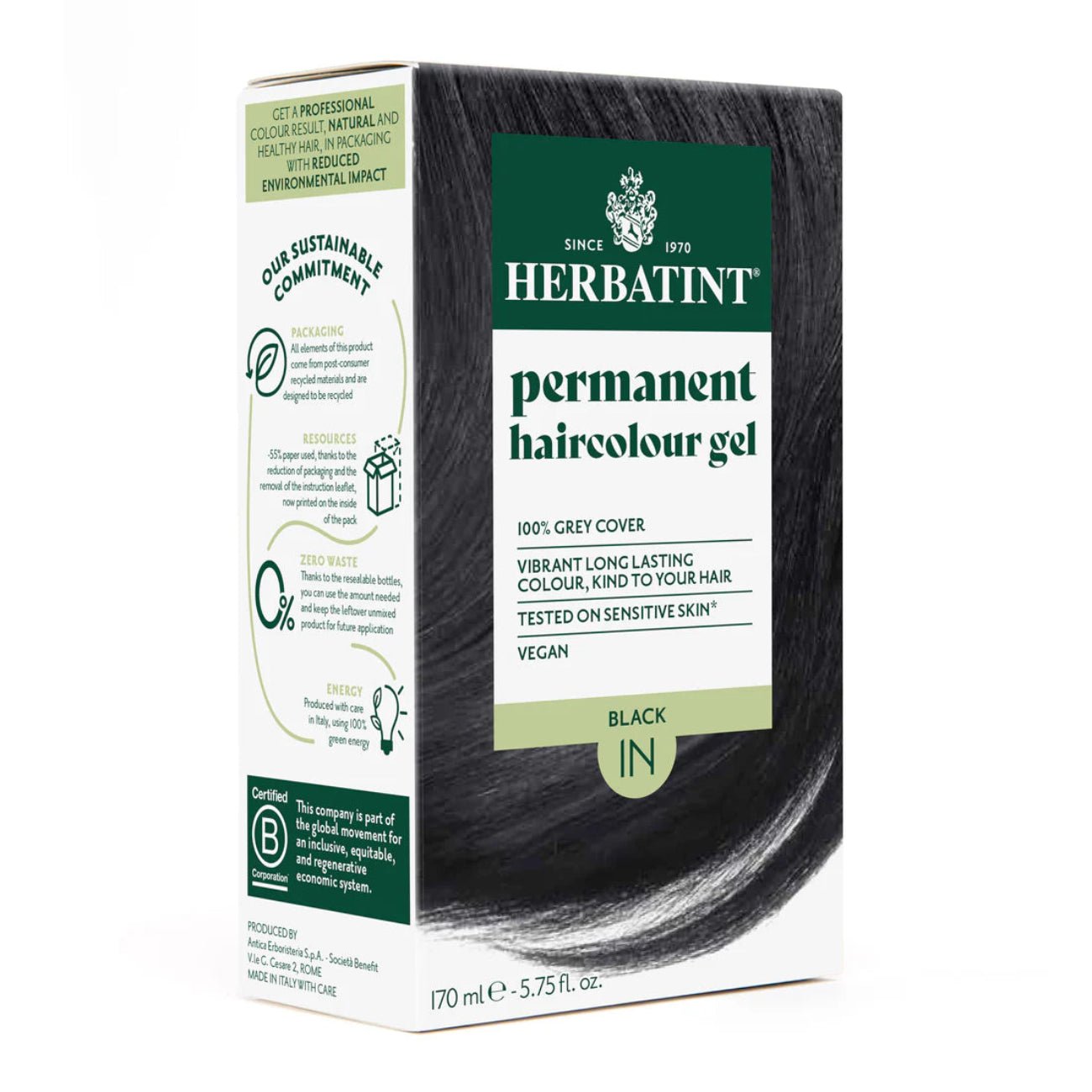 Hair Colour Black 1N 170ml - Herbatint - Hair Colour - Herbatint