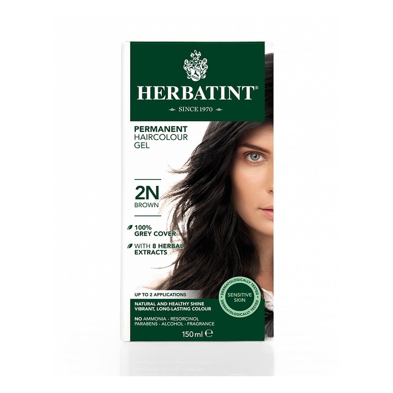 Hair Colour Brown 2N 150ml - Eco Natural Products - Herbatint - Hair Colour