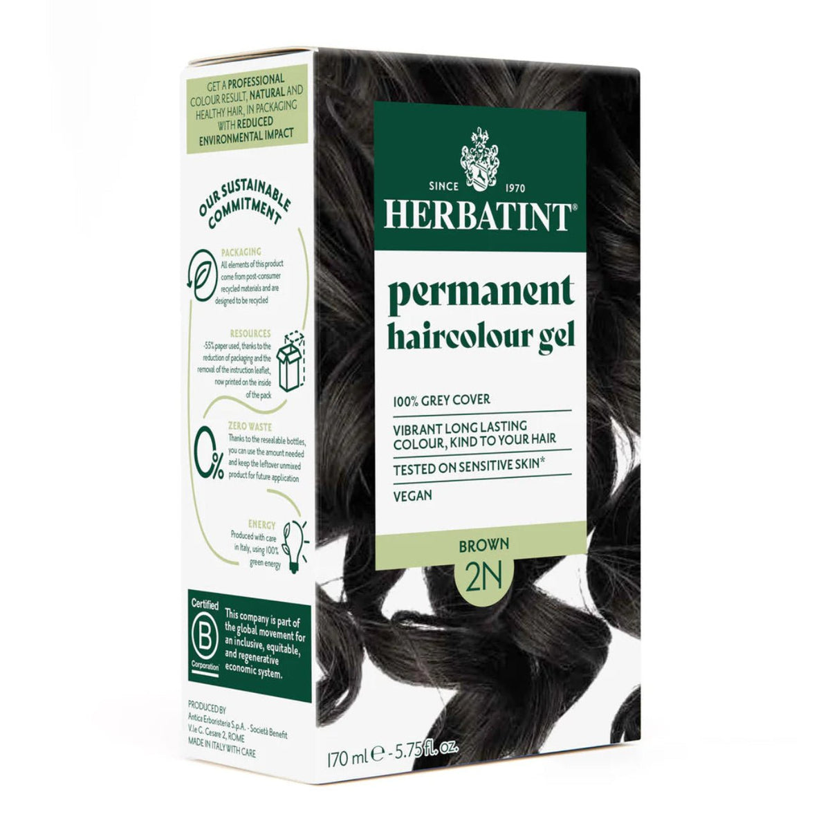 Hair Colour Brown 2N 170ml - Herbatint - Hair Colour - Herbatint