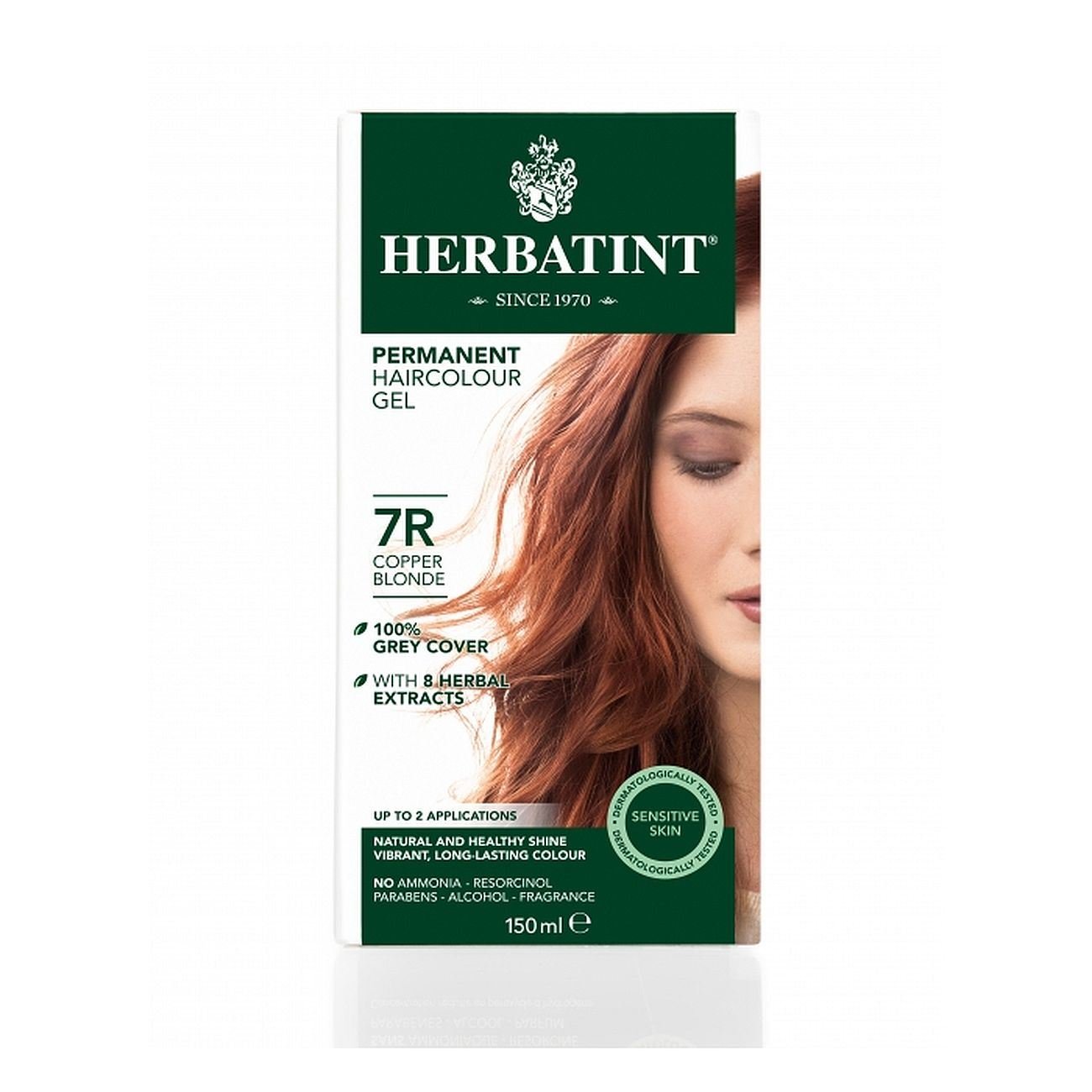 Hair Colour Copper Blonde 7R 150ml - Eco Natural Products - Herbatint - Hair Colour