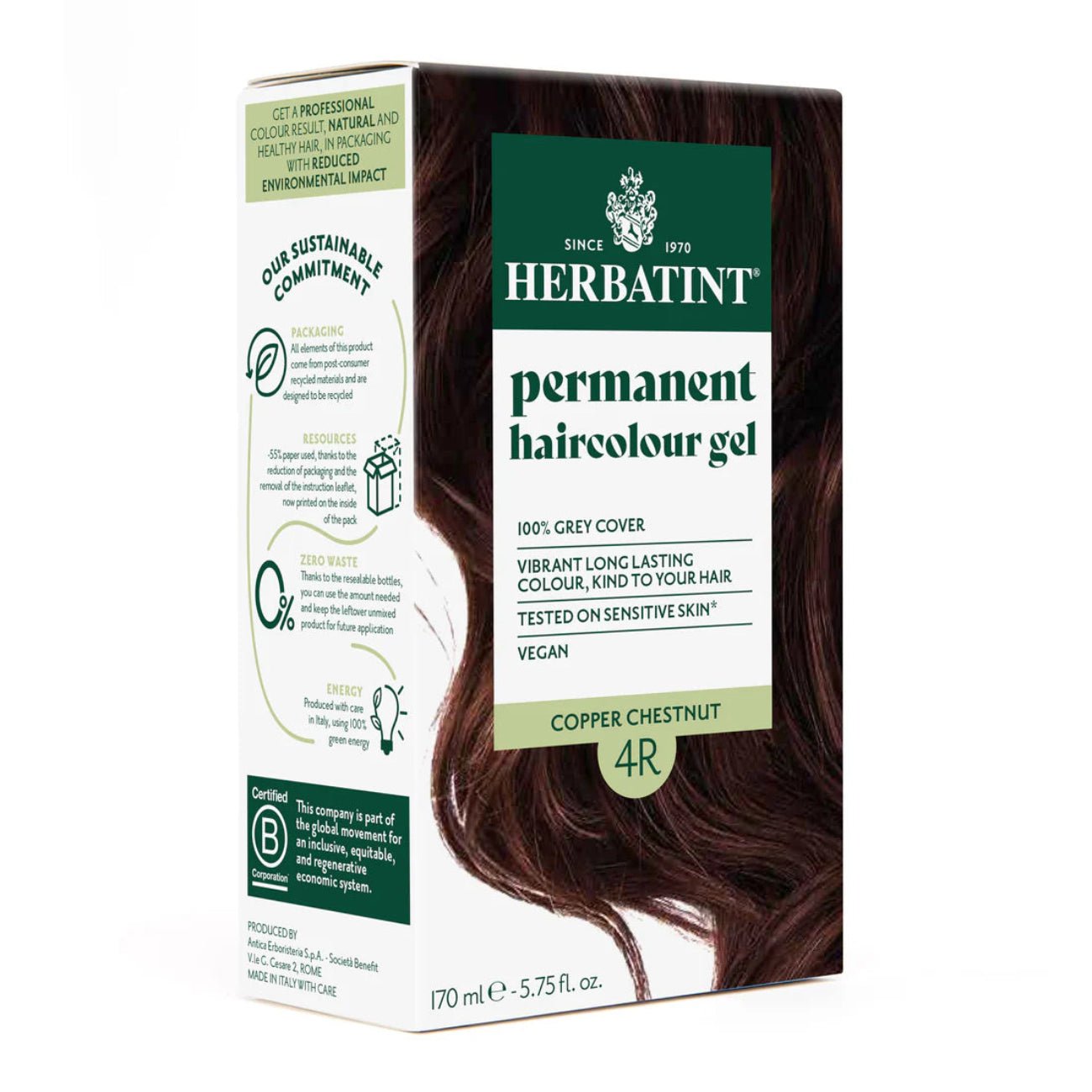Hair Colour Copper Chestnut 4R 170ml - Herbatint - Hair Colour - Herbatint
