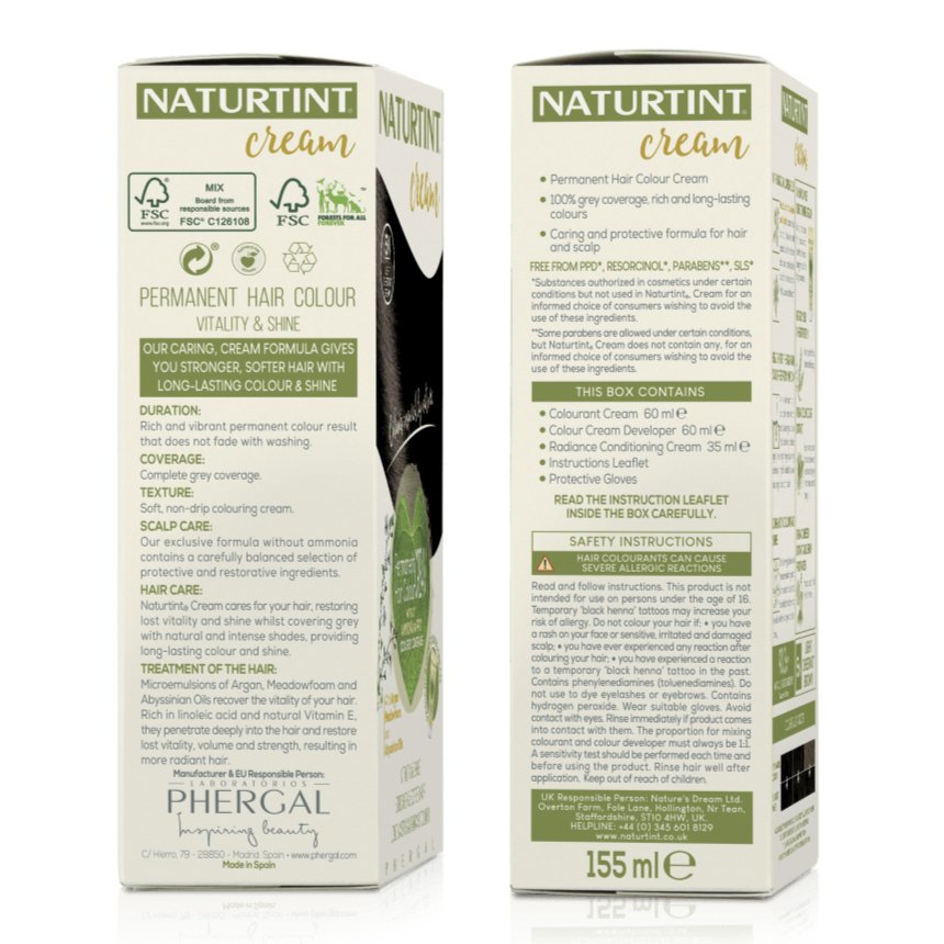 Hair Colour Cream 5N Light Chestnut Brown 155ml - Eco Natural Products - Naturtint - Hair Colour