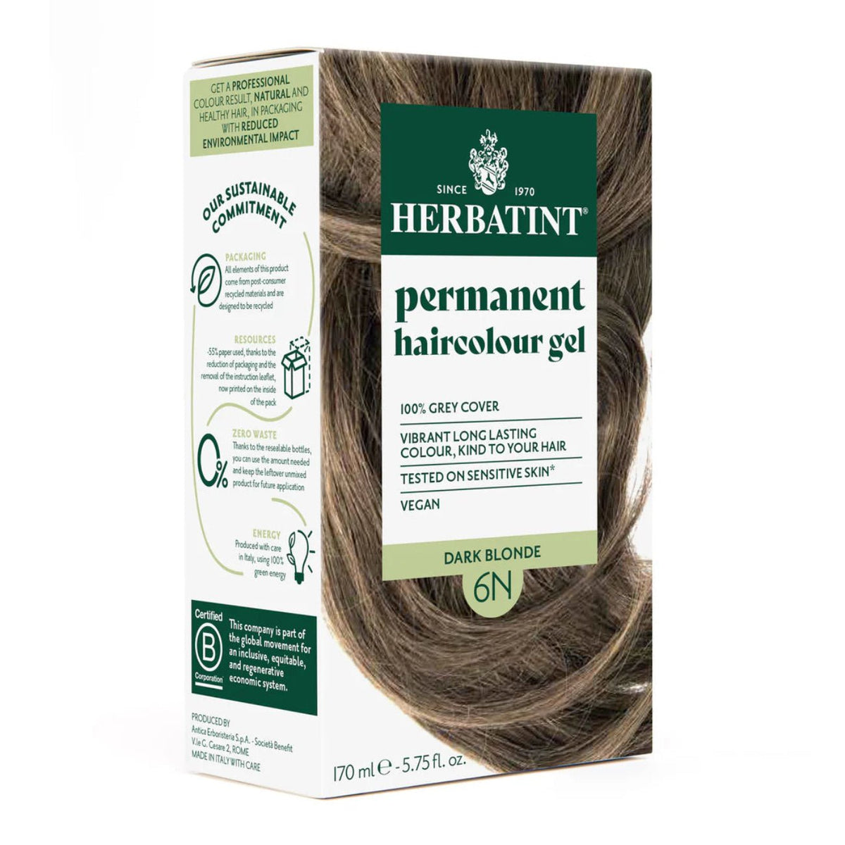Hair Colour Dark Blonde 6N 170ml - Herbatint - Hair Colour - Herbatint