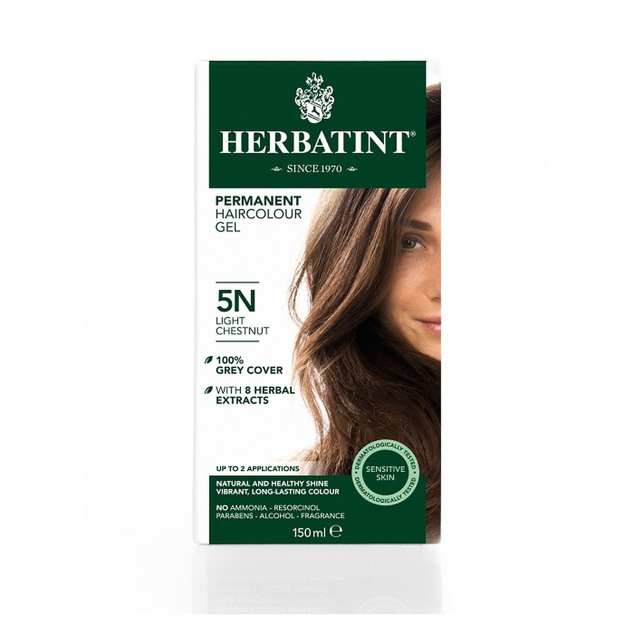 Hair Colour Light Chestnut 5N 150ml - Eco Natural Products - Herbatint - Hair Colour