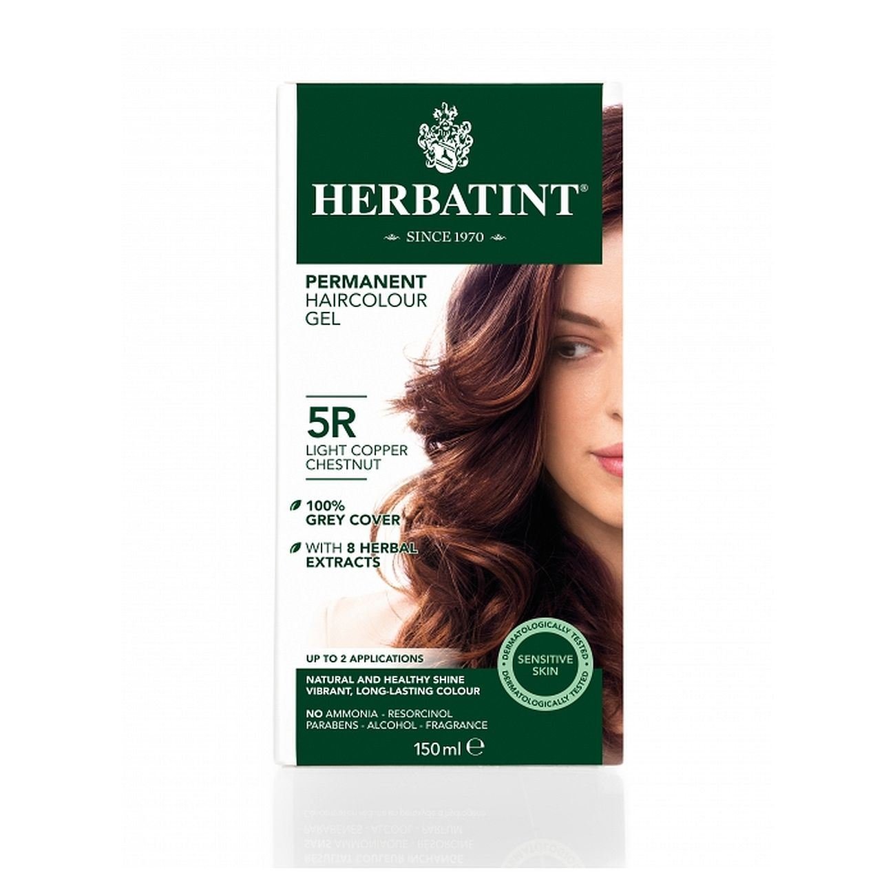 Hair Colour Light Copper Chestnut 5R 150ml - Eco Natural Products - Herbatint - Hair Colour