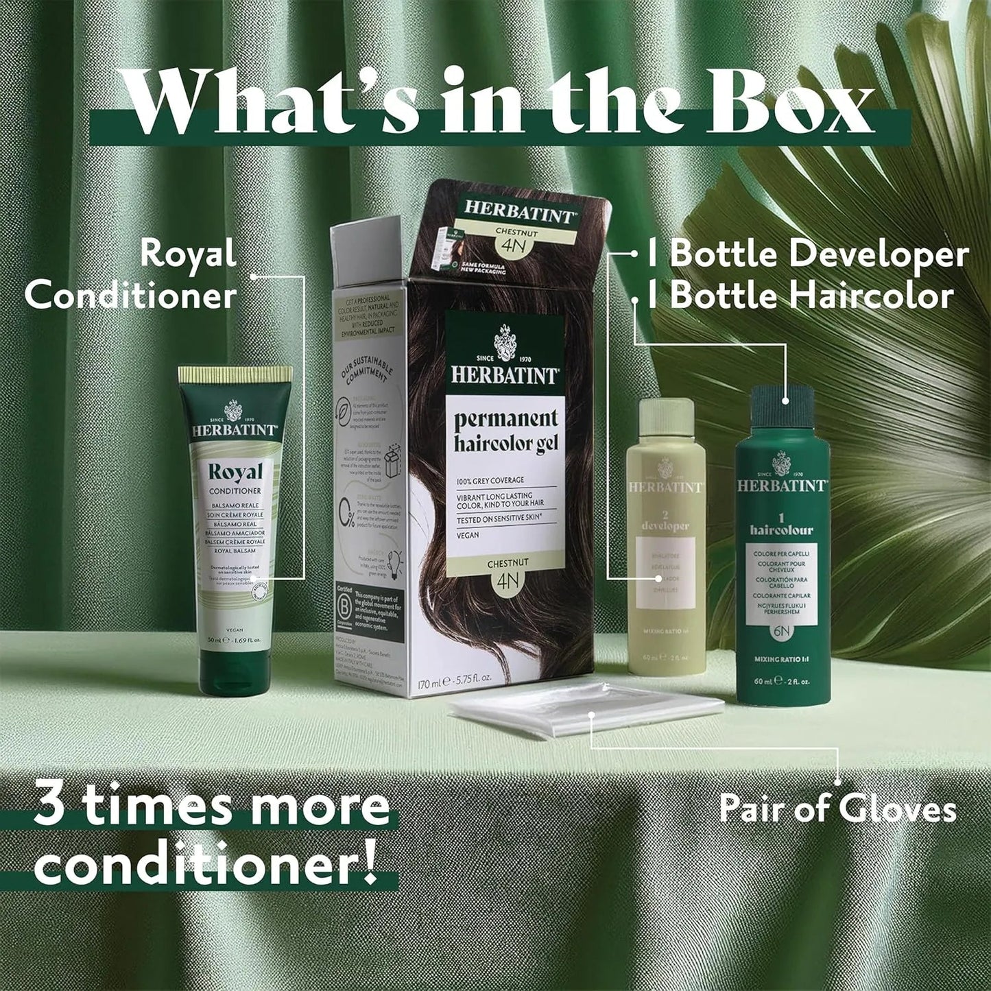 Hair Colour Light Golden Chestnut 5D 170ml - Herbatint - Hair Colour - Herbatint