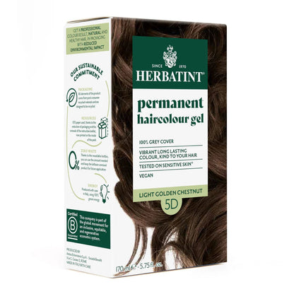 Hair Colour Light Golden Chestnut 5D 170ml - Herbatint - Hair Colour - Herbatint