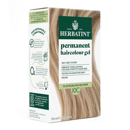 Hair Colour Platinum Ash Blonde 10C 170ml - Herbatint - Hair Colour - Herbatint