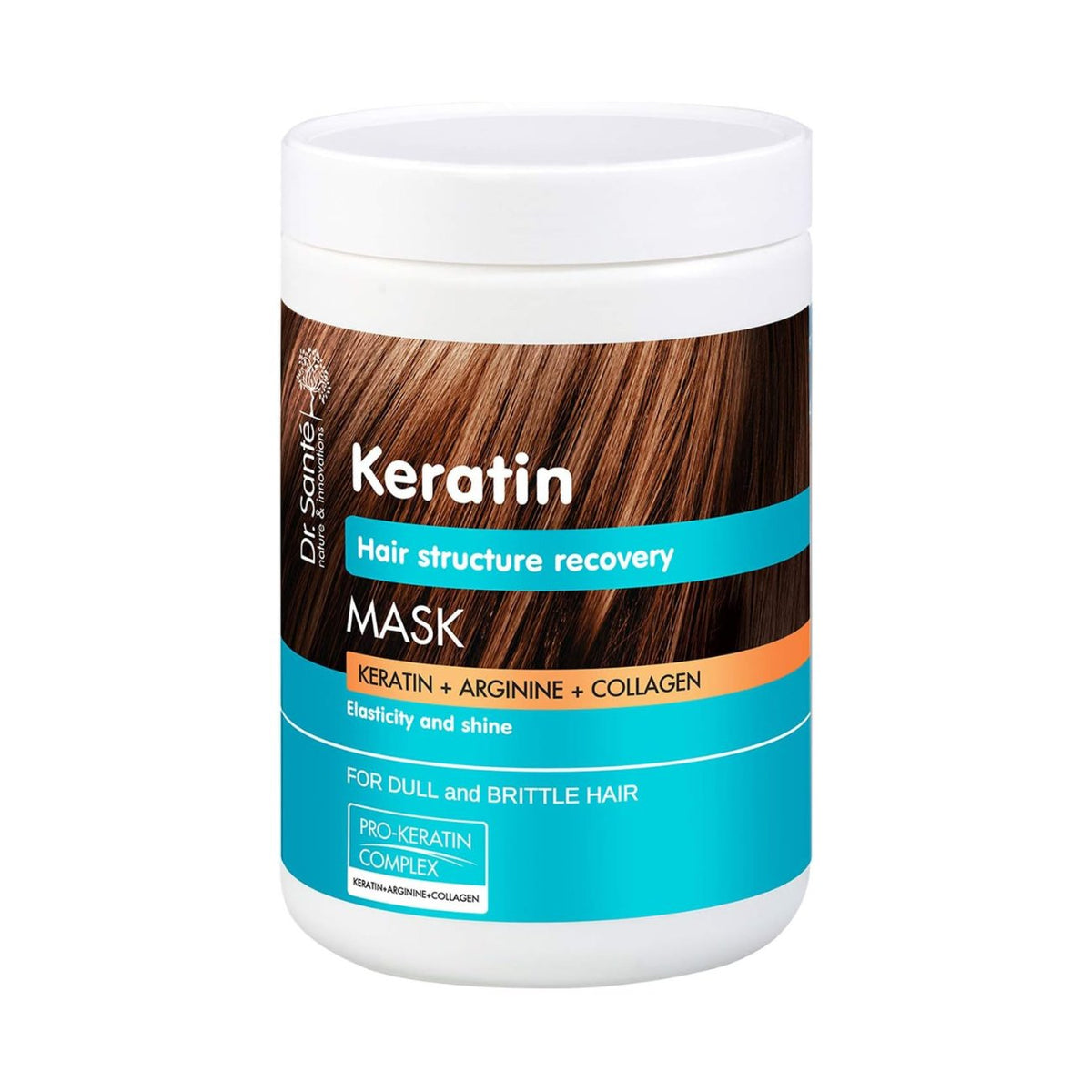 Hair Mask Keratin, Arginine and Collagen 1L - Dr. Sante - Deep Conditioning - Eco Natural Products