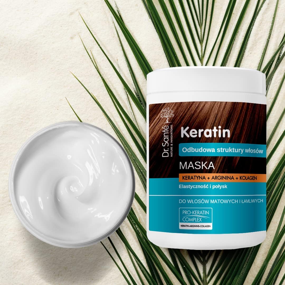 Hair Mask Keratin, Arginine and Collagen 1L - Dr. Sante - Deep Conditioning - Eco Natural Products
