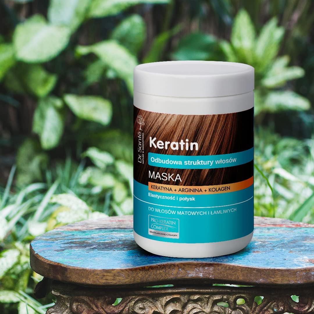 Hair Mask Keratin, Arginine and Collagen 1L - Dr. Sante - Deep Conditioning - Eco Natural Products
