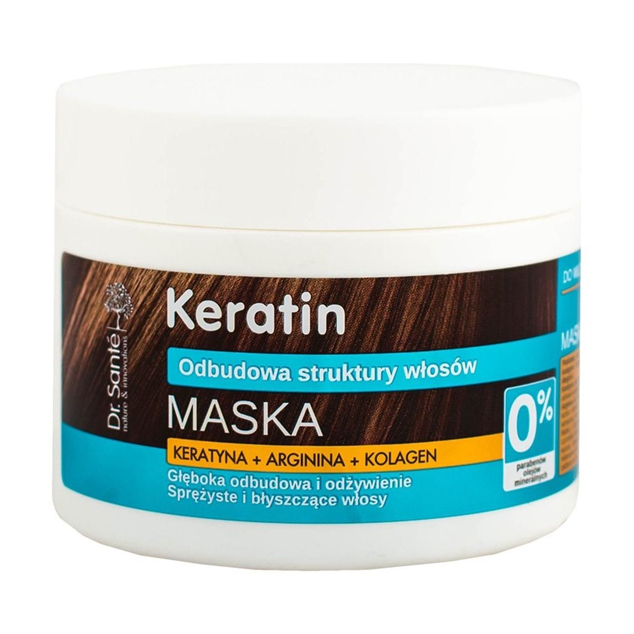 Hair Mask Keratin, Arginine and Collagen 300ml - Eco Natural Products - Dr. Sante - Deep Conditioning