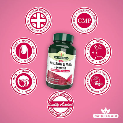 Hair, Skin and Nails Formula 90 Tablets - Natures Aid - Vitamins & Supplements - Eco Natural Products