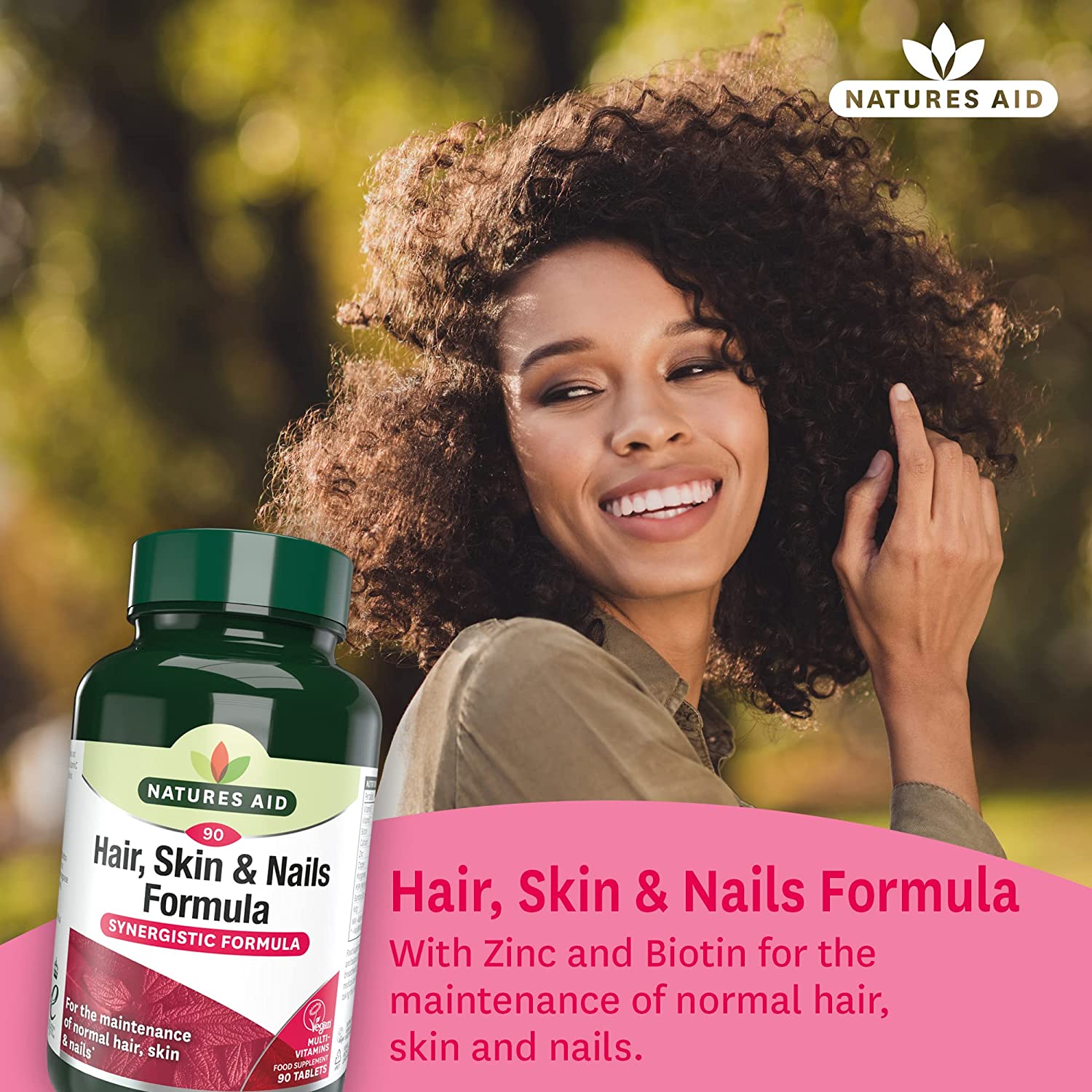Hair, Skin and Nails Formula 90 Tablets - Natures Aid - Vitamins & Supplements - Eco Natural Products