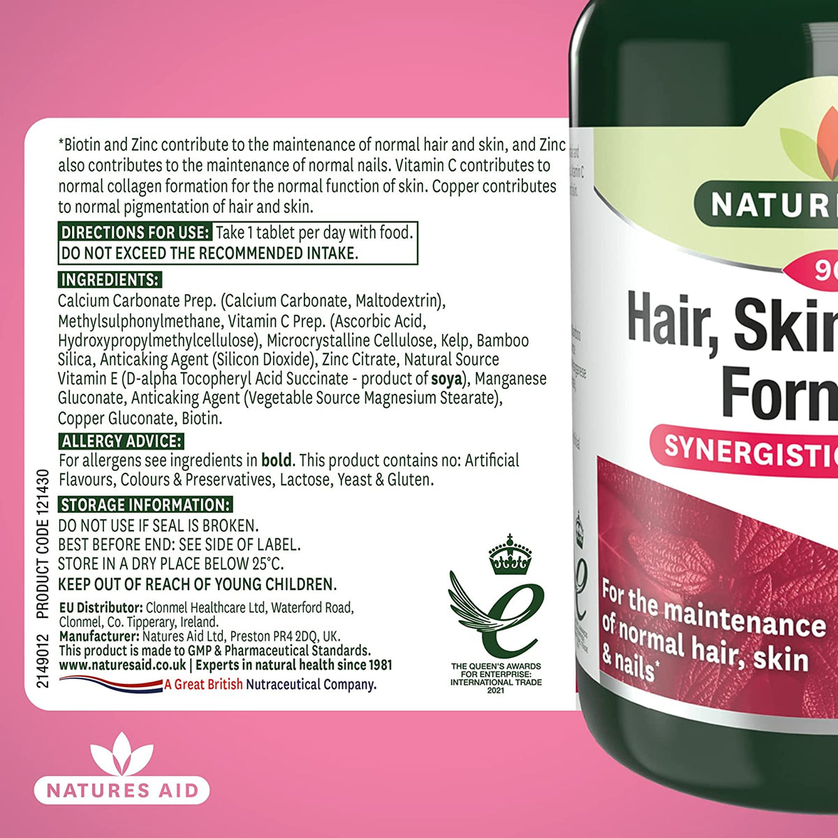 Hair, Skin and Nails Formula 90 Tablets - Natures Aid - Vitamins & Supplements - Eco Natural Products