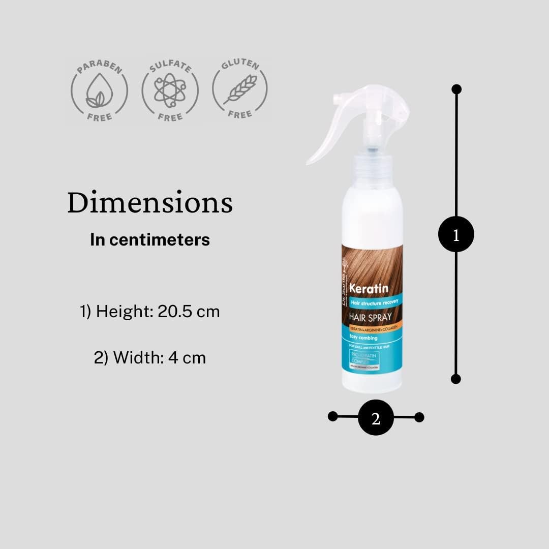Hair Spray Keratin for Brittle and Shiny Hair Restoration 150ml - Dr. Sante - Hair Spray - Eco Natural Products