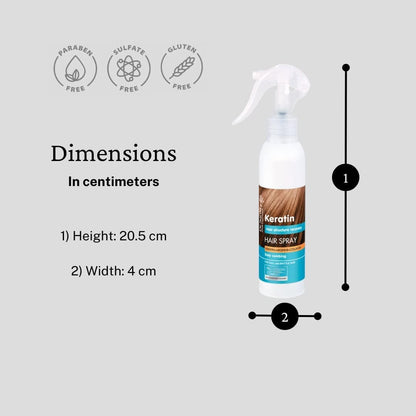 Hair Spray Keratin for Brittle and Shiny Hair Restoration 150ml - Dr. Sante - Hair Spray - Eco Natural Products
