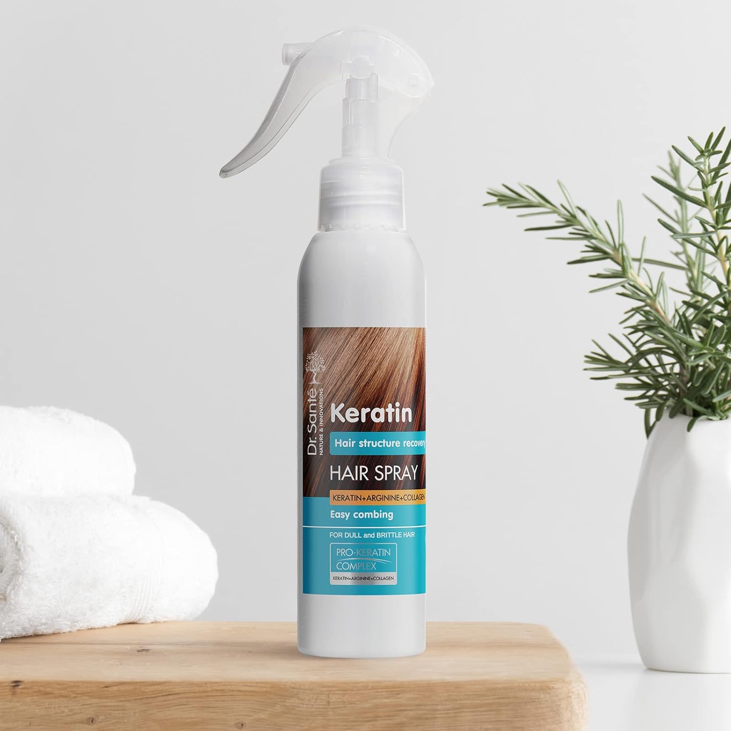 Hair Spray Keratin for Brittle and Shiny Hair Restoration 150ml - Dr. Sante - Hair Spray - Eco Natural Products