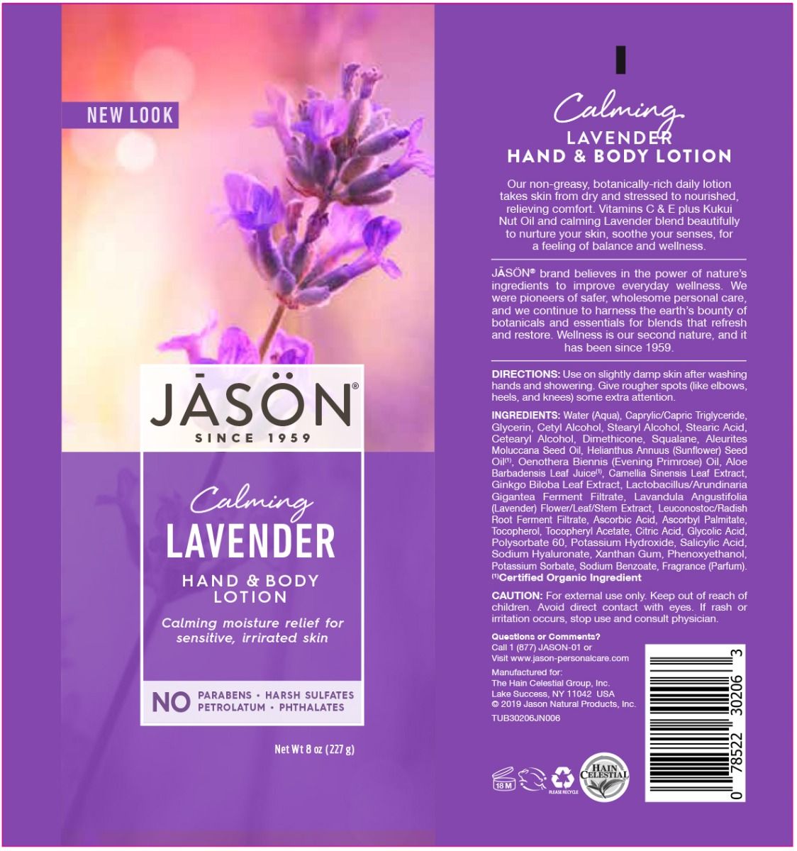 Hand & Body Lotion Calming Lavender 227g - Jason - Hand & Body Lotion - Eco Natural Products
