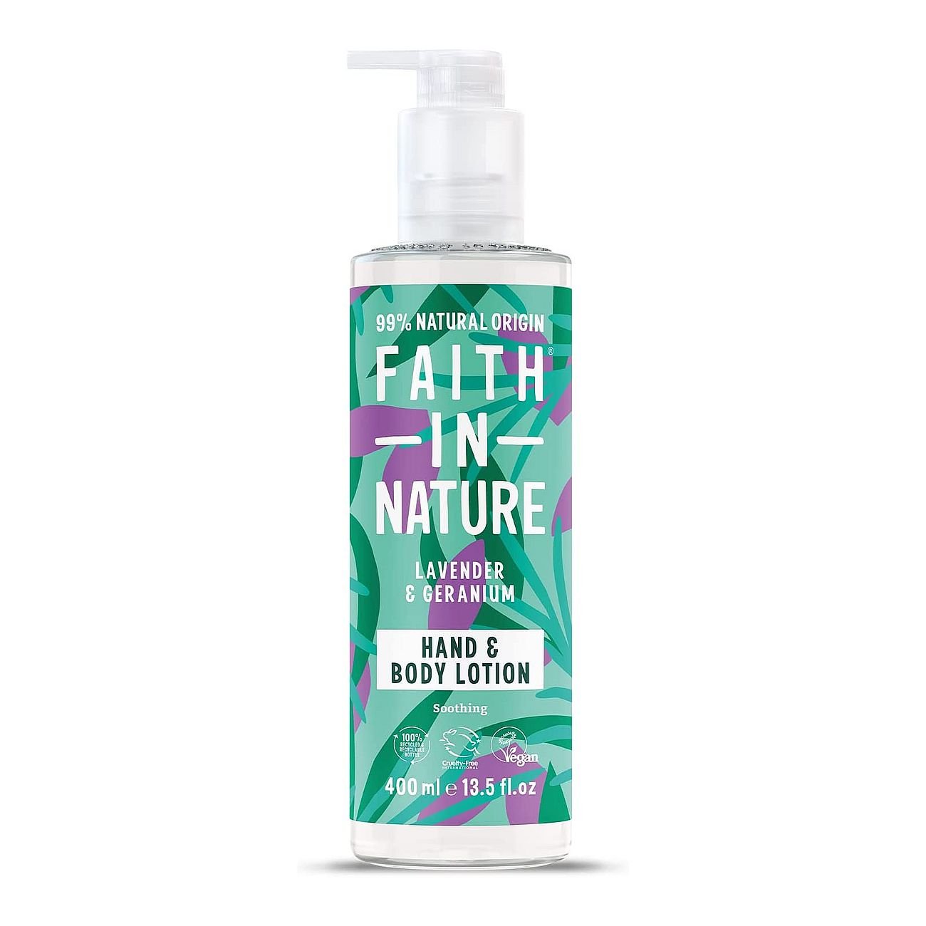 Hand & Body Lotion Lavender & Geranium 400ml - Faith in Nature - Hand & Body Lotion - Eco Natural Products