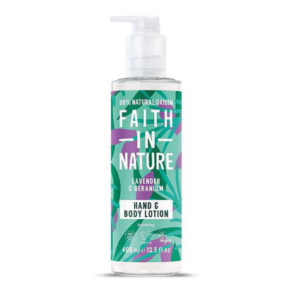 Hand & Body Lotion Lavender & Geranium 400ml - Faith in Nature - Hand & Body Lotion - Eco Natural Products