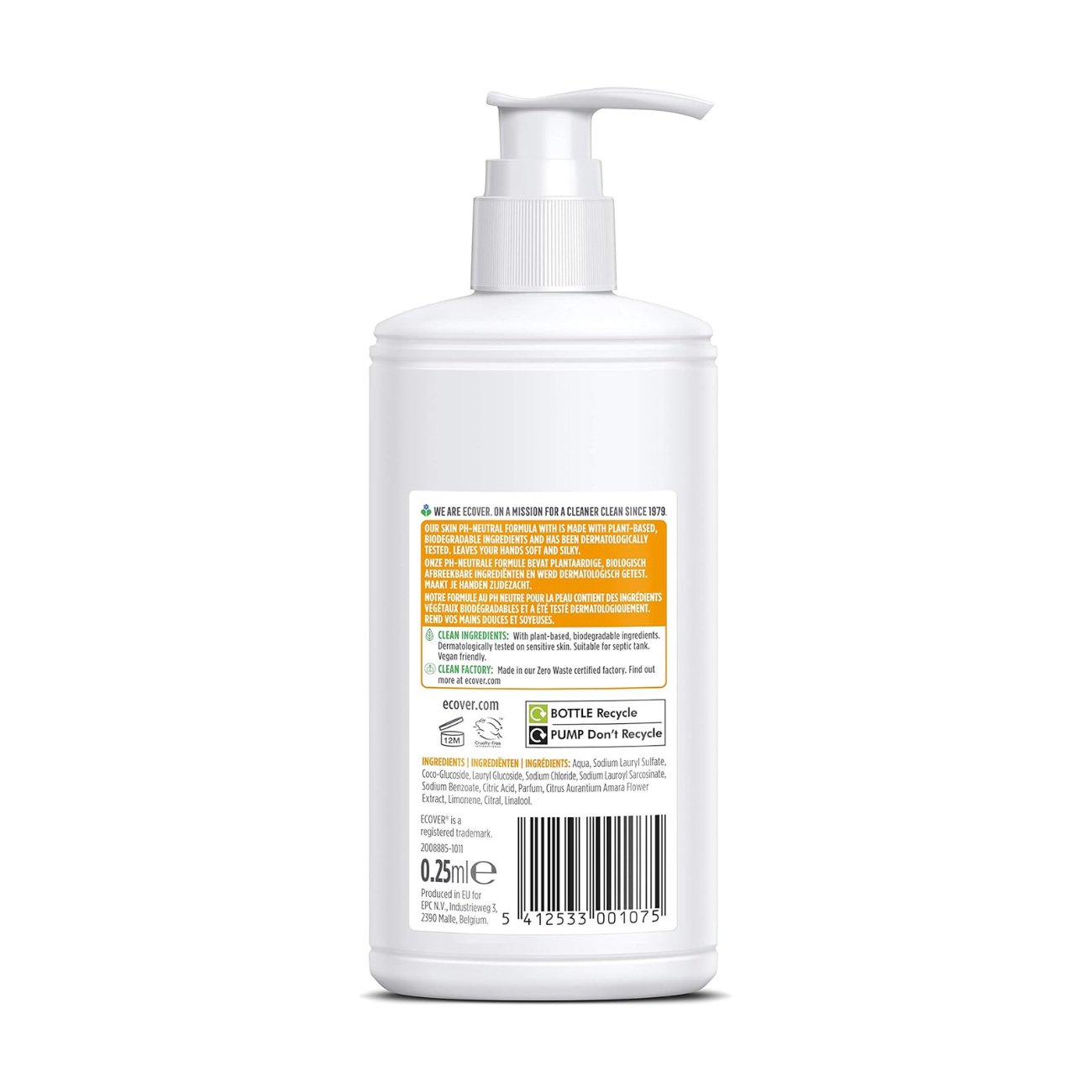 Hand Wash with Citrus 250ml - Ecover - Hand Wash - Eco Natural Products