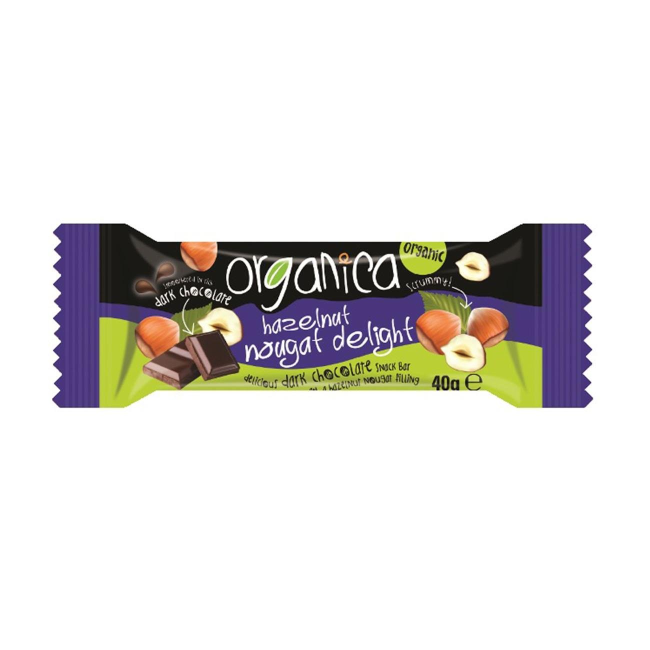 Hazelnut Nougat Delight Snack Bar 40g - Eco Natural Products - Organica - Snack bar