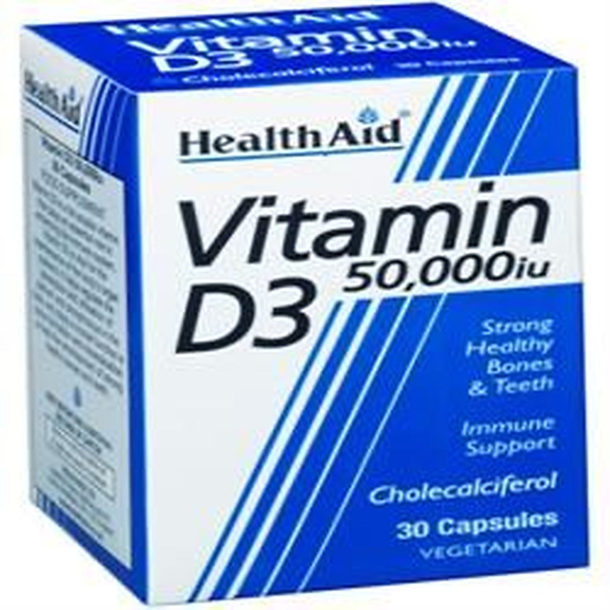 HealthAid Vitamin D3 50000iu 30 Capsules front of pack