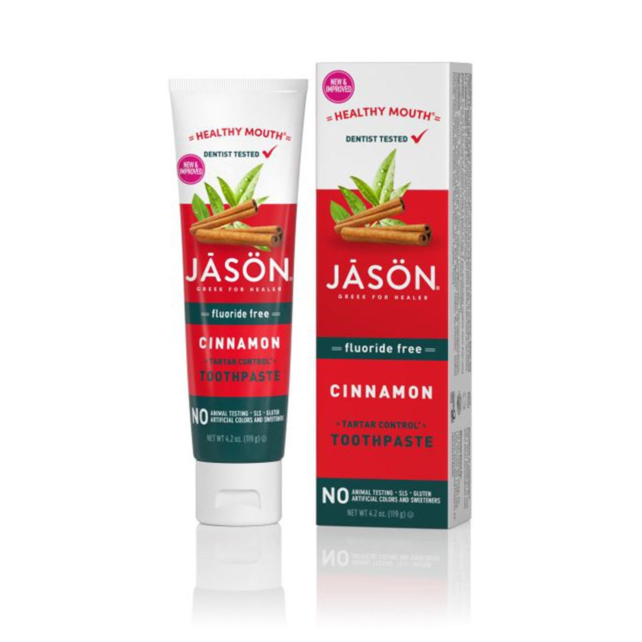 Healthy Mouth Tartar Control Toothpaste Cinnamon 119g - Eco Natural Products - Jason - Toothpaste