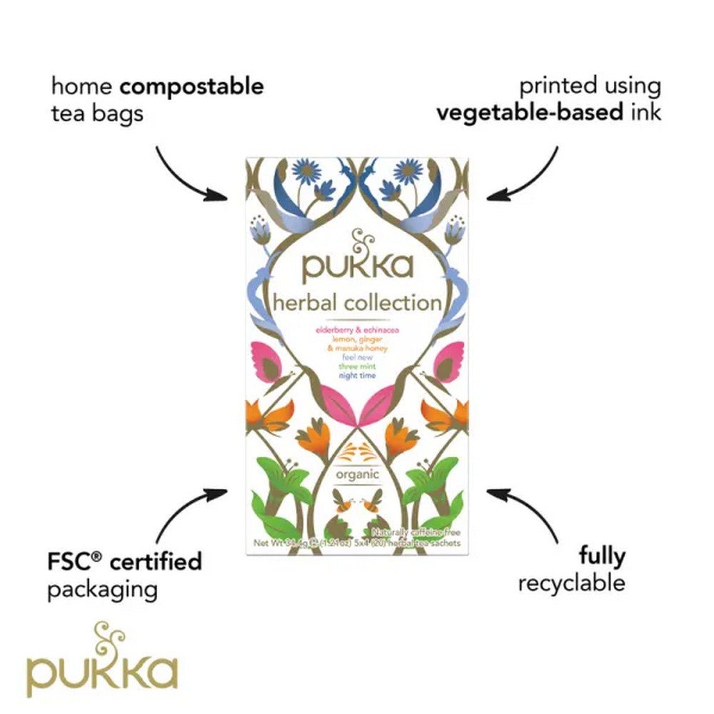 Herbal Collection Organic Tea 20 Sachets - Eco Natural Products - Pukka Herbs - Herbal tea