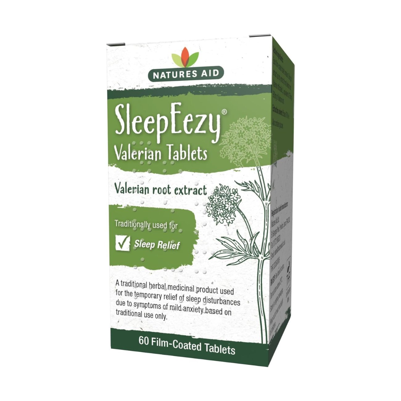 Herbal SleepEezy Valerin Root Extract 150mg Sleep Relief 60 Tablets - Eco Natural Products - Natures Aid - Vitamins & Supplements