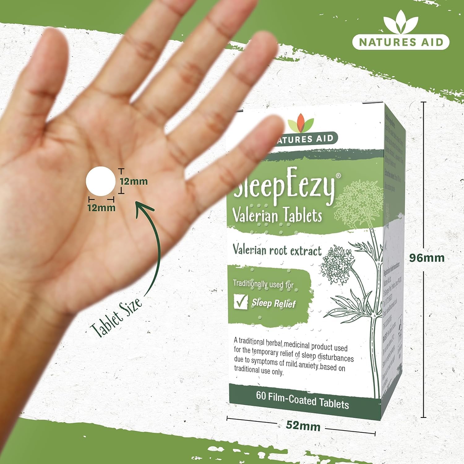 Herbal SleepEezy Valerin Root Extract 150mg Sleep Relief 60 Tablets - Natures Aid - Vitamins & Supplements - Eco Natural Products