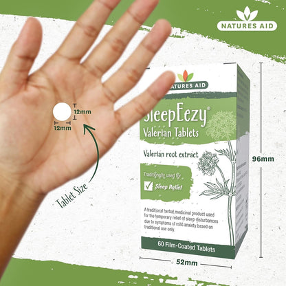 Herbal SleepEezy Valerin Root Extract 150mg Sleep Relief 60 Tablets - Natures Aid - Vitamins & Supplements - Eco Natural Products