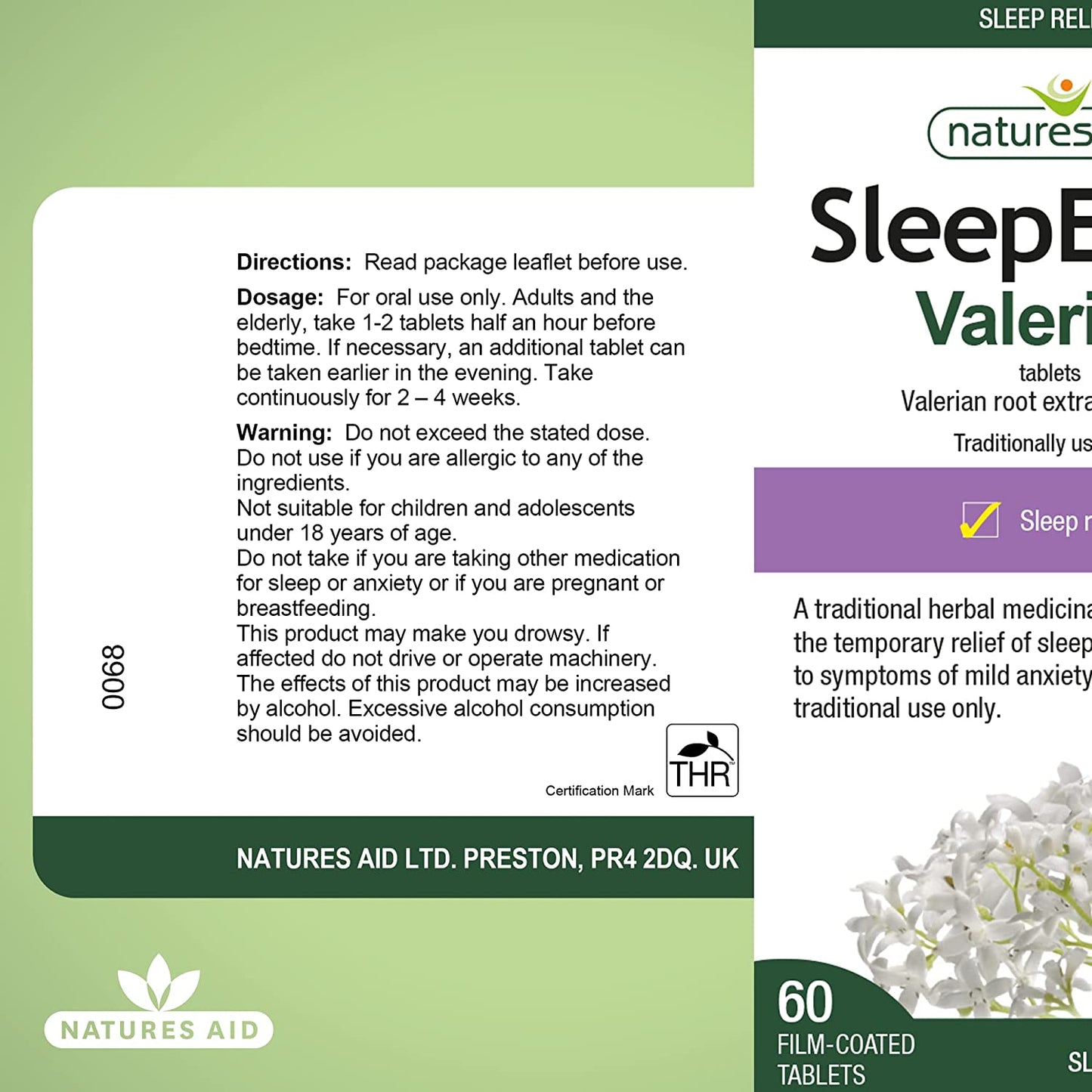 Herbal SleepEezy Valerin Root Extract 150mg Sleep Relief 60 Tablets - Natures Aid - Vitamins & Supplements - Eco Natural Products