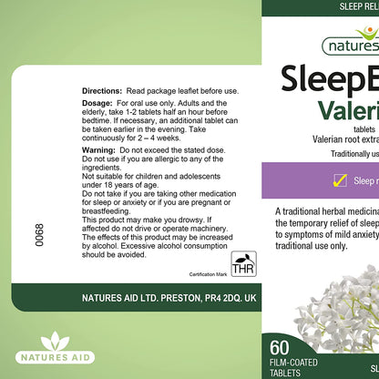 Herbal SleepEezy Valerin Root Extract 150mg Sleep Relief 60 Tablets - Natures Aid - Vitamins & Supplements - Eco Natural Products