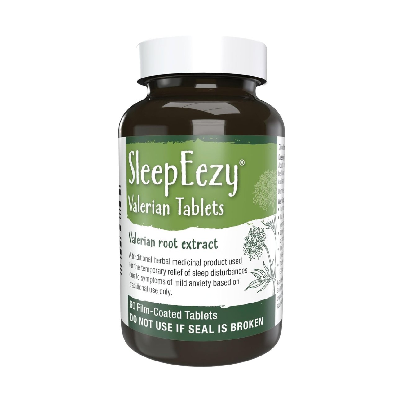 Herbal SleepEezy Valerin Root Extract 150mg Sleep Relief 60 Tablets - Eco Natural Products - Natures Aid - Vitamins & Supplements