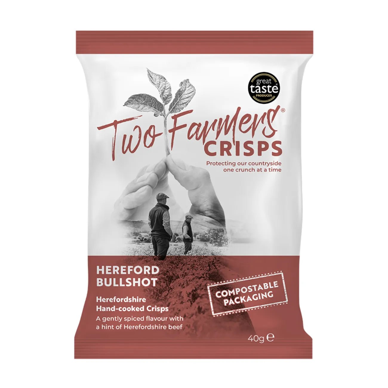 Hereford Bullshot Hand - cooked Crisps 40g BBE 15.01.2026 - Two Farmers - Chips - Two Farmers