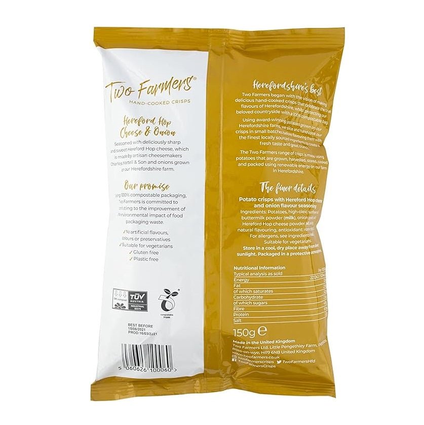 Hereford Hop Cheese & Onion Crisps 150g - Eco Natural Products - Two Farmers - Potatoe Crisps