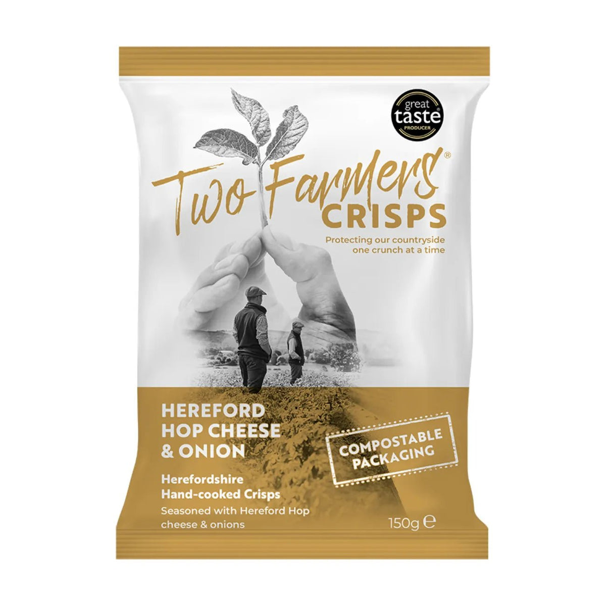 Hereford Hop Cheese & Onion Hand - cooked Crisps 150g - Two Farmers - Chips - Two Farmers
