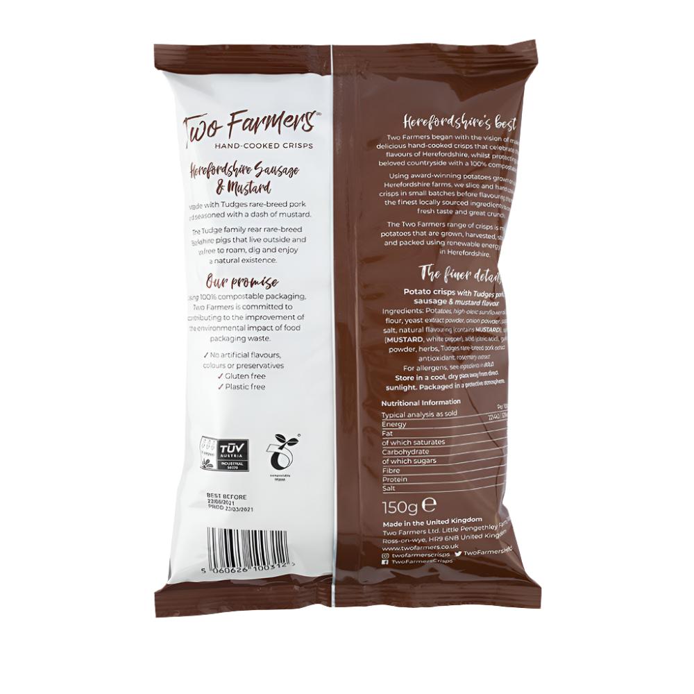 Herefordshire Sausage & Mustard 150g - Two Farmers - Snack - Eco Natural Products