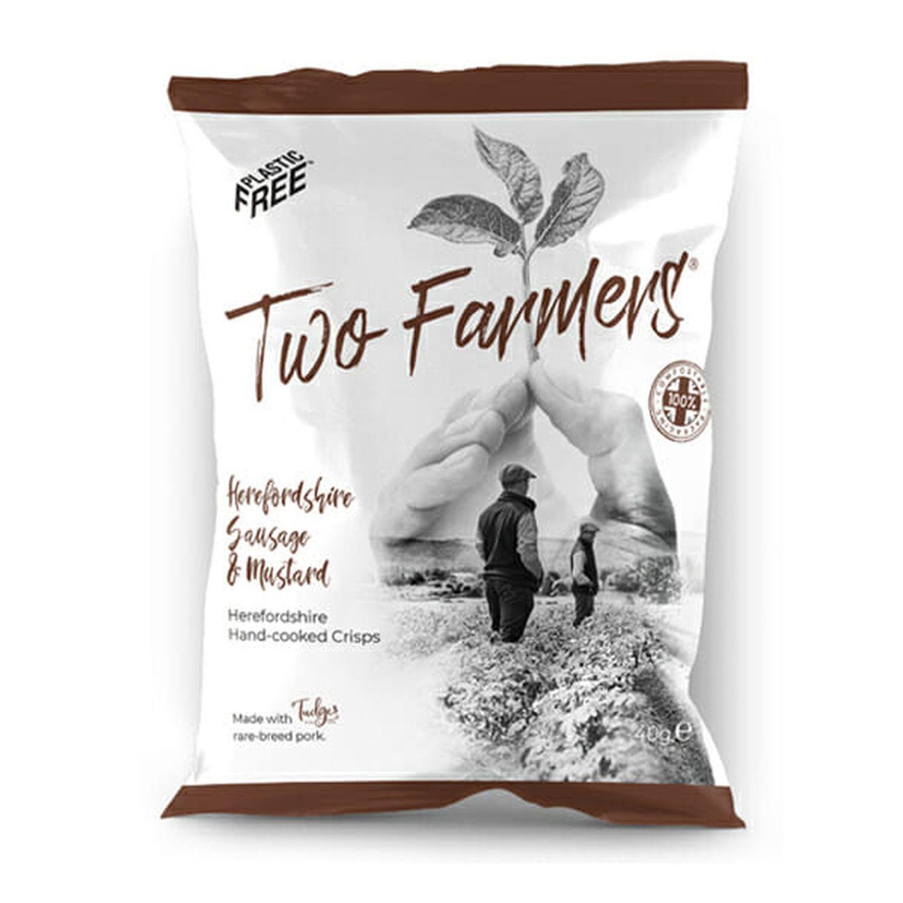 Herefordshire Sausage & Mustard 40g BBE 06.08.2024 - Eco Natural Products - Two Farmers - Potato Crisps