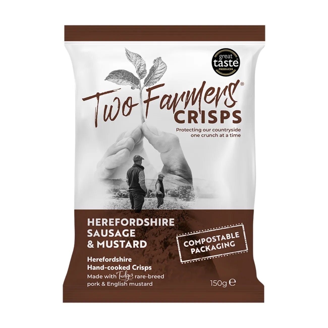 Herefordshire Sausage & Mustard Hand - cooked Crisps 150g - Two Farmers - Chips - Two Farmers