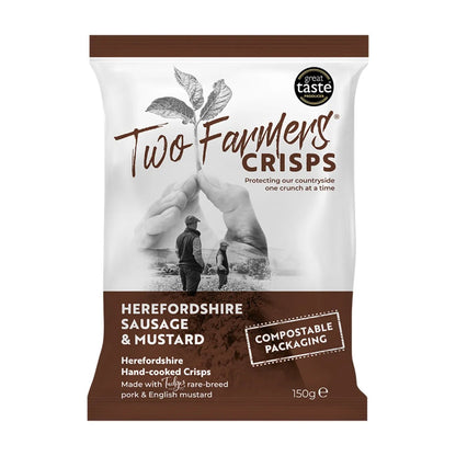 Herefordshire Sausage & Mustard Hand - cooked Crisps 150g - Two Farmers - Chips - Two Farmers