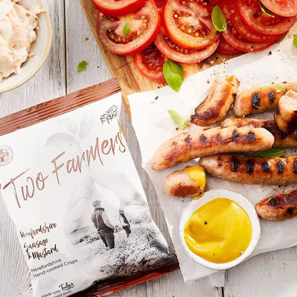 Herefordshire Sausage & Mustard Hand - cooked Crisps 40g BBE 11.04.2025 - Two Farmers - Chips - Two Farmers