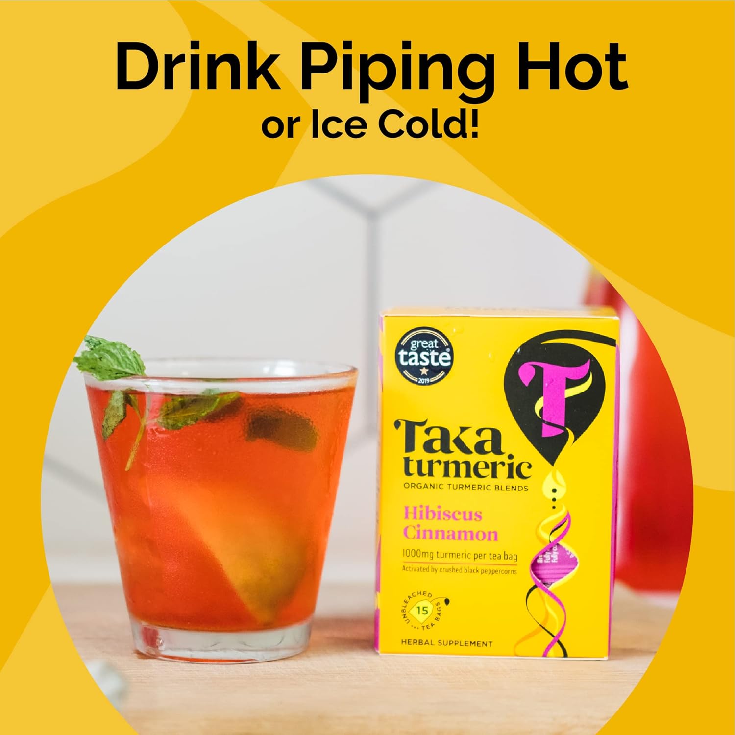 Hibiscus Cinnamon Tea 15 Sachets - Taka Turmeric - Tea herbal - Eco Natural Products