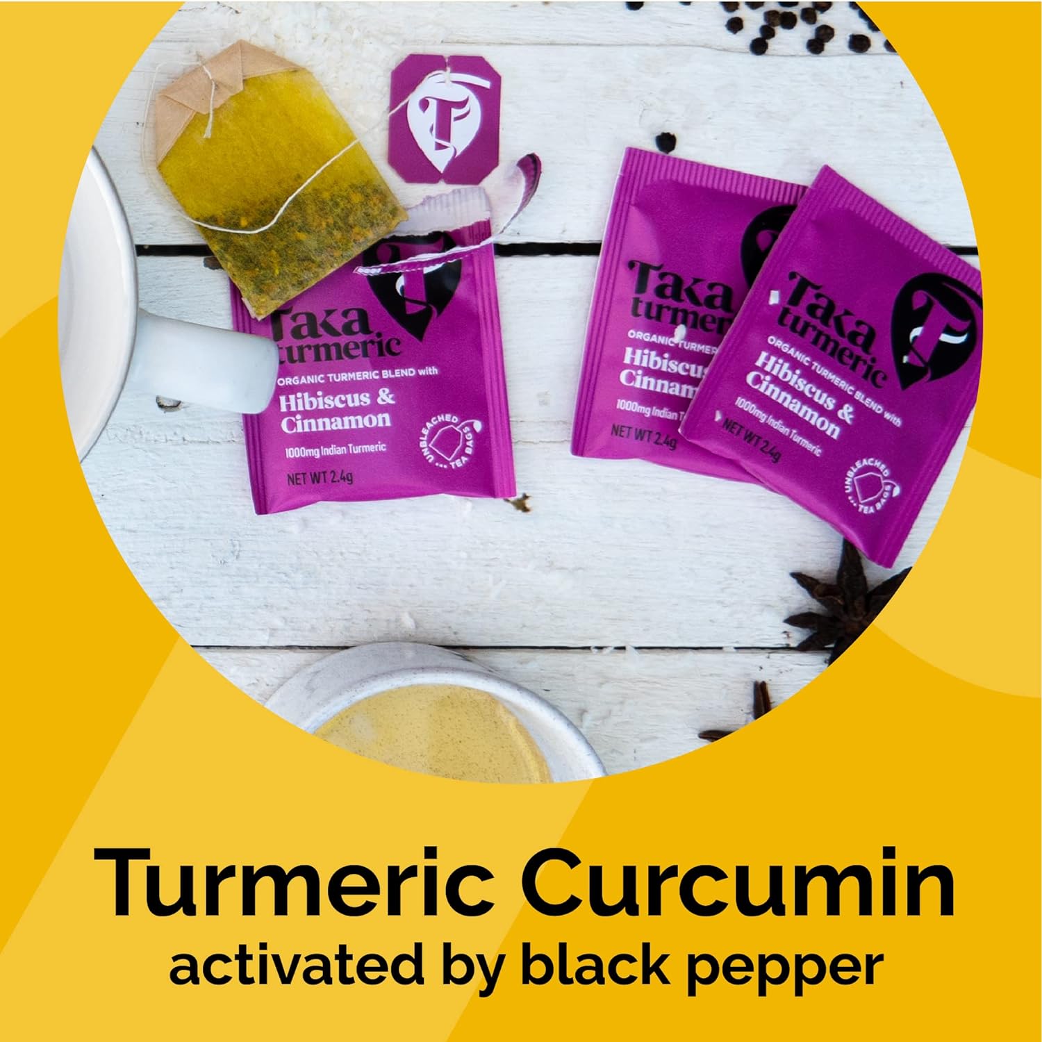 Hibiscus Cinnamon Tea 15 Sachets - Taka Turmeric - Tea herbal - Eco Natural Products