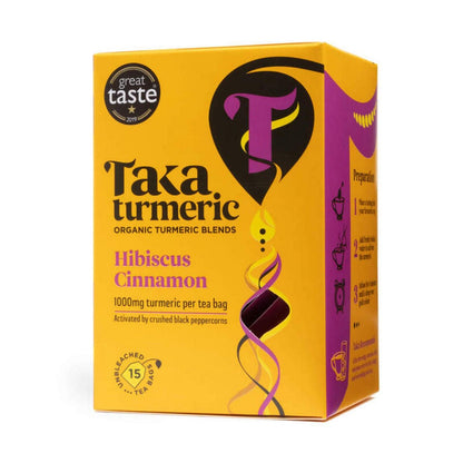 Hibiscus Cinnamon Tea 15 Sachets - Taka Turmeric - Tea herbal - Eco Natural Products