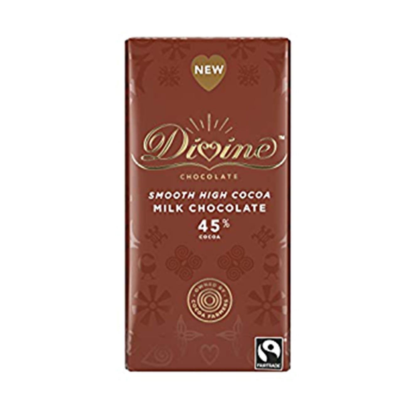 High Cocoa Milk Chocolate Bar 90g - Eco Natural Products - Divine Chocolate - Chocolate