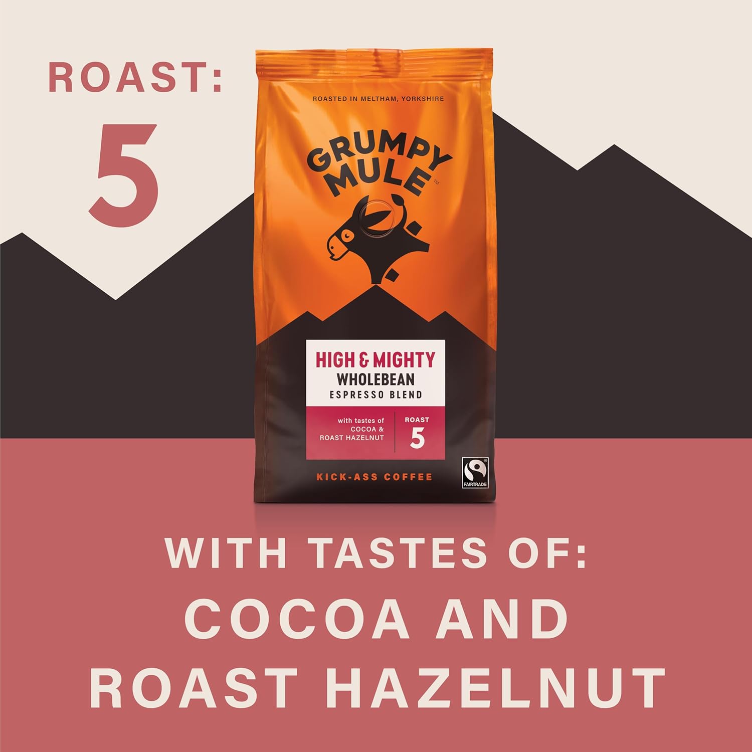 High & Mighty Espresso Blend Wholebean 1kg - Eco Natural Products - Grumpy Mule Coffee - Coffee