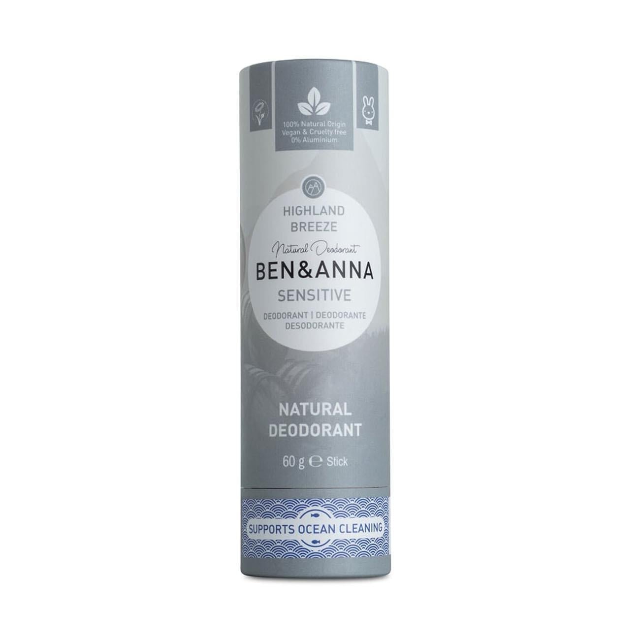 Highland Breeze Sensitive Deodorant Papertube 60g - Eco Natural Products - Ben & Anna - Deodorant